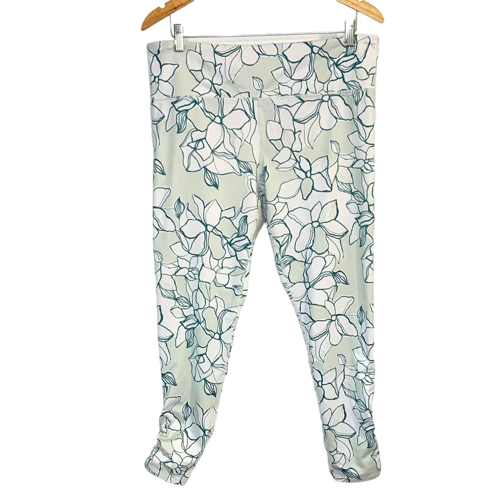 JOYLAB Floral 7/8 Ruched Ankle Leggings Sz XL